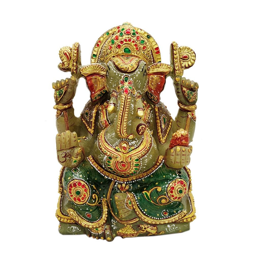 Handcrafted Multi-Face Lord Ganesha Z Stone Murti