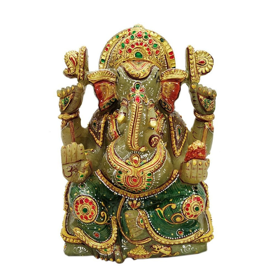 Handcrafted Multi-Face Lord Ganesha Z Stone Murti