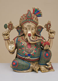 Handcrafted Multi-Face Lord Ganesha Z Stone Murti