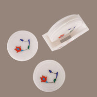Handcrafted Marble Tea Coaster Set with Peacock Holder